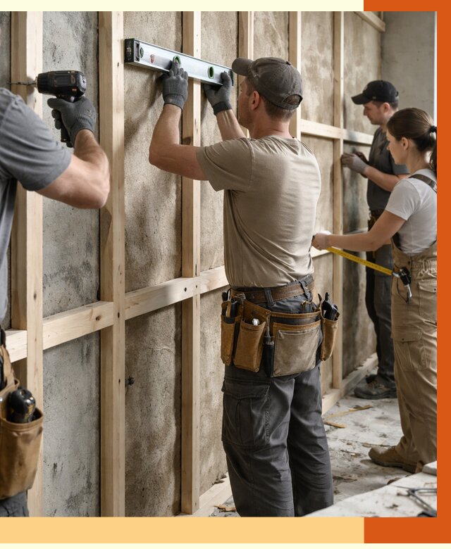 Монтаж обрешетки под утепление в Биробиджане от 1166 руб/м² | Заказать у ТепломастерБрб